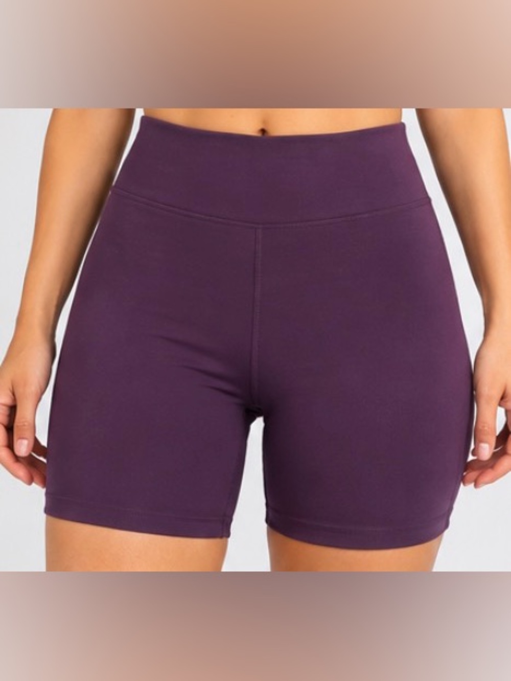 BALEAF Women’s Purple High Waisted Biker Shorts Large